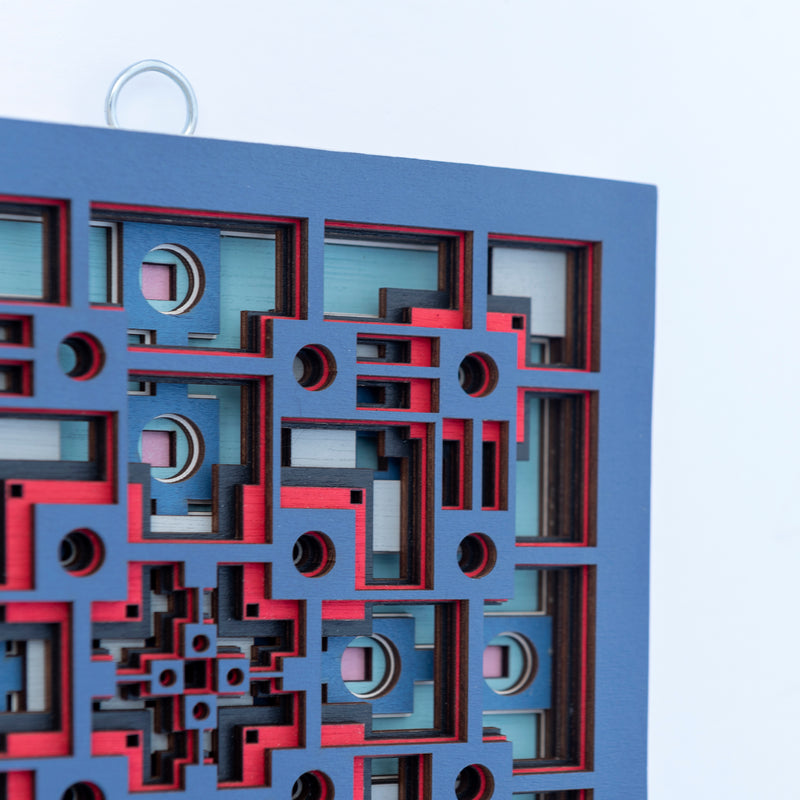 Noughts and crosses. An original multi layered mandala artwork designed using geometric and symmetrical patterns. Unique statement wall décor.