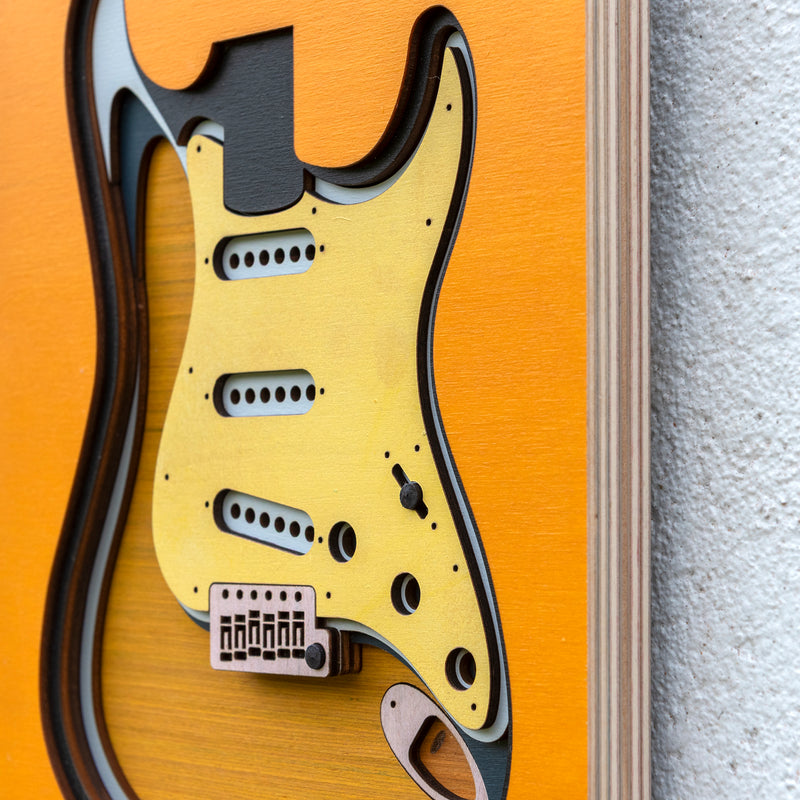 wooden multilayered strat guitar design