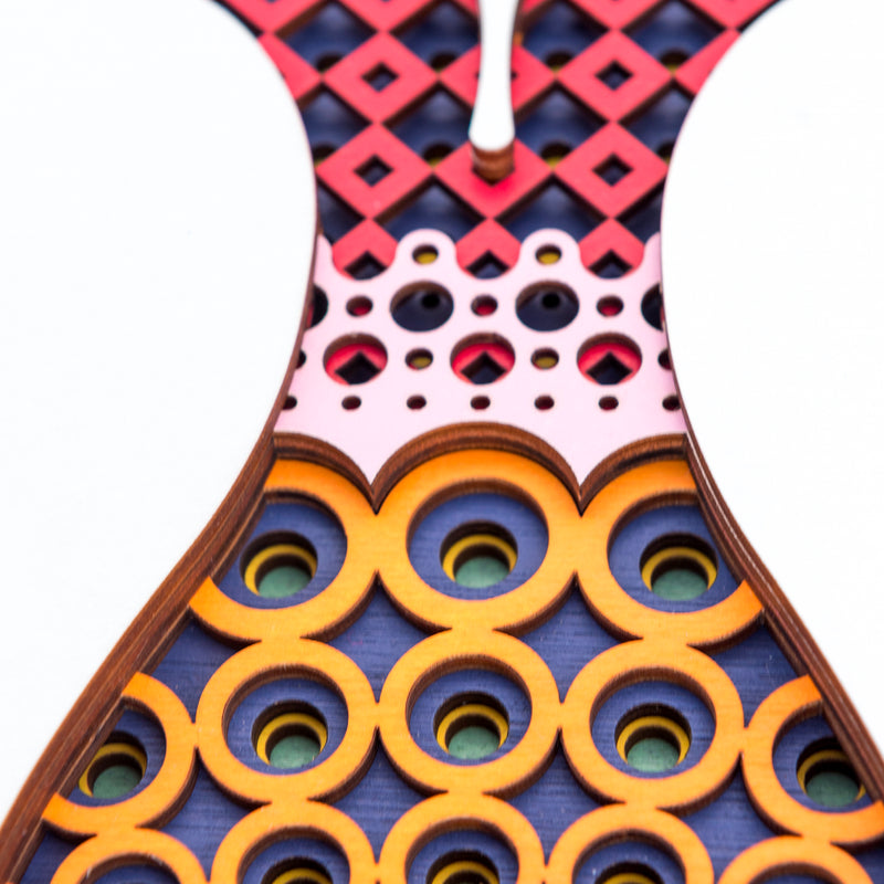 Samantha (fish.) An original Fish themed multi layered artwork designed using geometric patterns. Beautiful and unique wall décor.