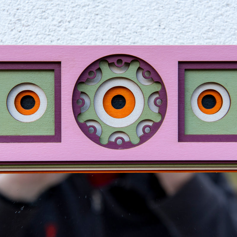 original, quirky, retro styled symmetrical square mirror