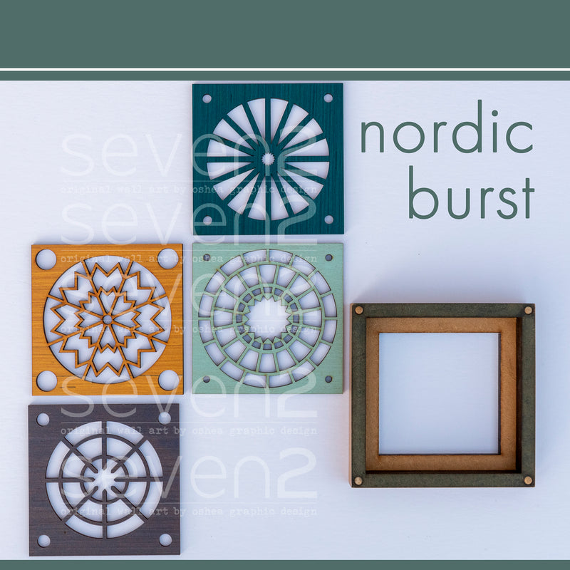 box of 4 geometric design coasters