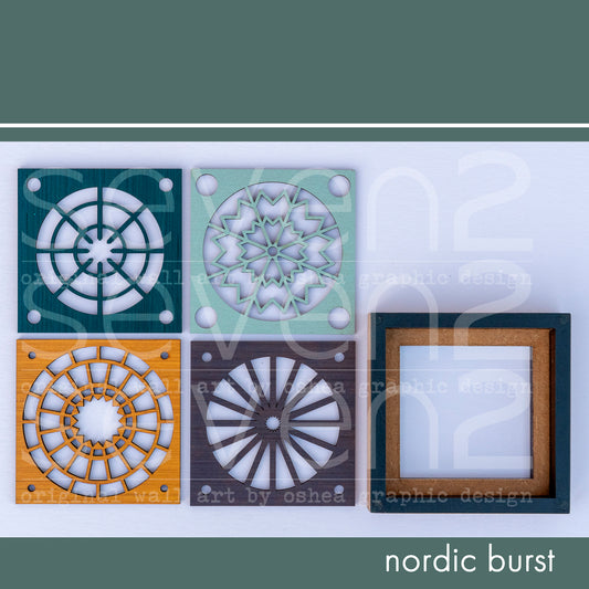 box of 4 geometric design coasters