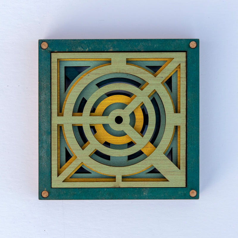 box of 4 geometric design coasters
