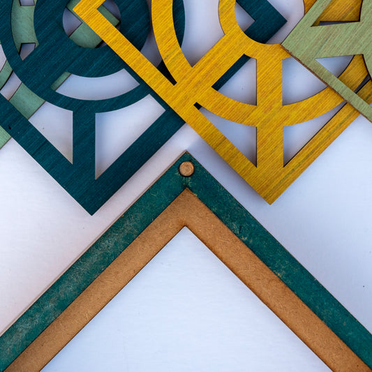 box of 4 geometric design coasters