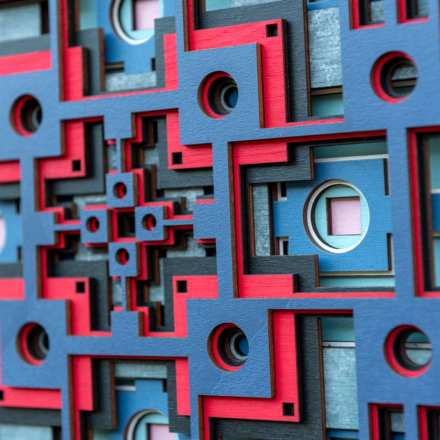 Noughts and crosses. An original multi layered mandala artwork designed using geometric and symmetrical patterns. Unique statement wall décor.
