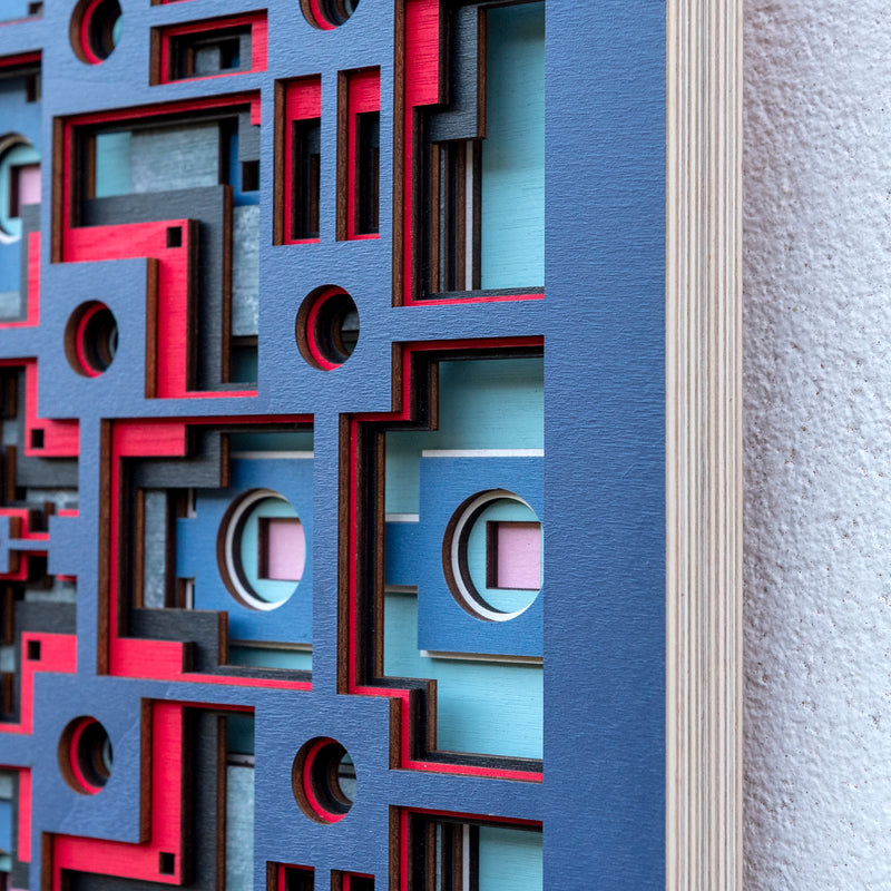 Noughts and crosses. An original multi layered mandala artwork designed using geometric and symmetrical patterns. Unique statement wall décor.
